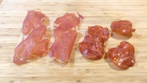 Gedroogde Serranoham-Chorizo